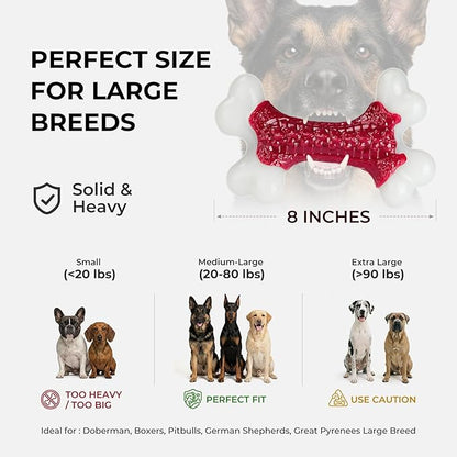 6-Pack Dog Toys for Aggressive Chewers, Indestructible 8" Tough Nylon Bone, Teething & Boredom Relief Chew for Large Dogs, Beef Flavor