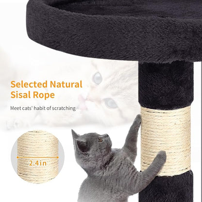 BestPet | 36" Cat Tree Tower | Dark Gray | Sturdy Multi-Level Cat Tree with Plush Condo, Cozy Perch, Sisal Scratching Posts, Hanging Toy and Stable Frame | Easy Assembly | for Kittens & Adult Cats