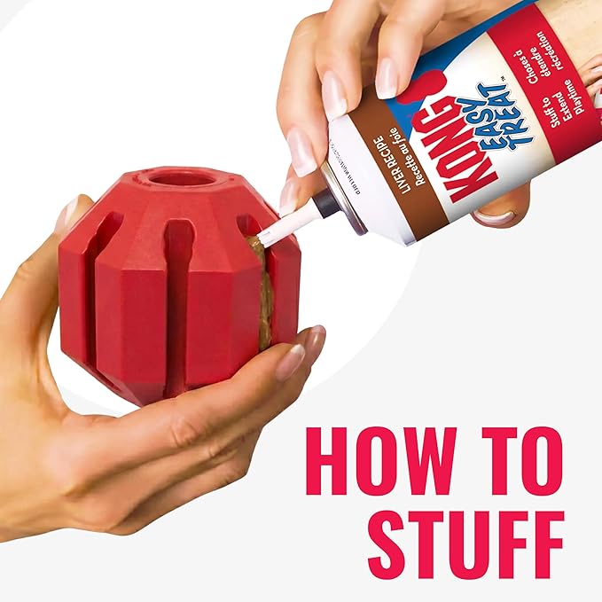 KONG Stuff-A-Ball - Durable Chew Toy for Dogs - Natural Rubber Dog Toy for Dental Health - Pet Toy for Chewing & Teeth Cleaning - Stuffable Toy for Dog Treats & Snacks - for Medium Dogs