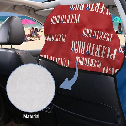 SEANATIVE Car Seat Towel Cover, Universal Car Seat Cover and Changing Towel, Super Absorbent Transition & Seat Wrap, Ideal for Gym Swimming Surfing Running, Puerto Rico Flag Print