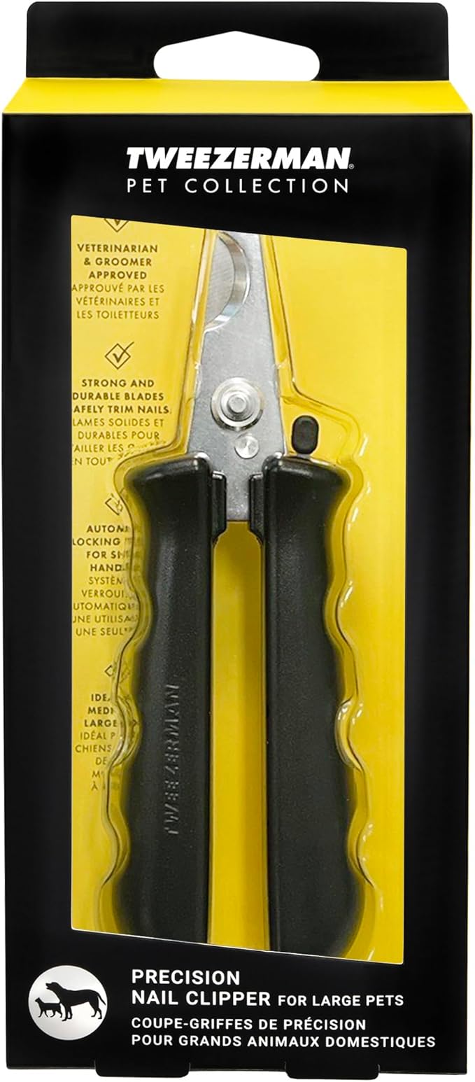 Tweezerman Large Nail Clippers for Dogs & Cats, Manual Professional Cat & Dog Nail Trimmer with Ergonomic Handle