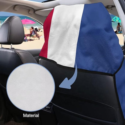 SEANATIVE Breathable Car Seat Towel Cover Sweatproof Automotive Towel - Sweat Towels for Workout, Running & Outdoor Adventures, Flag of the Dominican Republic