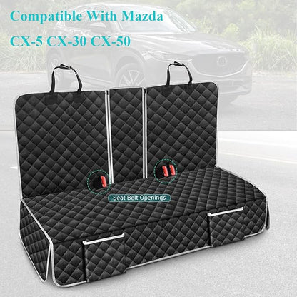 Dog Car Seat Cover Compatible with Mazda CX70 CX60 Back Seat Accessories 2024 2025 2026, Waterproof Pet Bench Backseat Covers with Non-Slip Backing