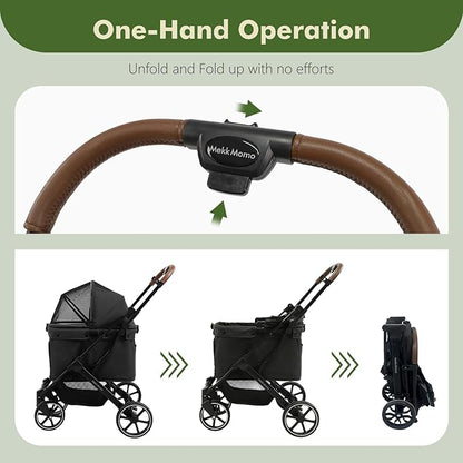 Dog Strollers for Small Dogs and Cat, Pet Stroller for Medium Dogs Cats Up to 45 lbs, One-Hand Fold, Cat Strpller, Black