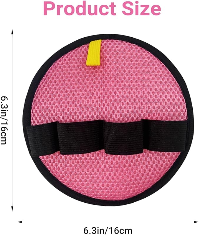 2Pack Pet Hair Removal Glove for Cats and Dogs, Four-Finger Circular Design with Soft Lining and Hanging Loop, Reusable Pet Grooming Gloves for Clothing, Carpet, Car Seats (Pink)