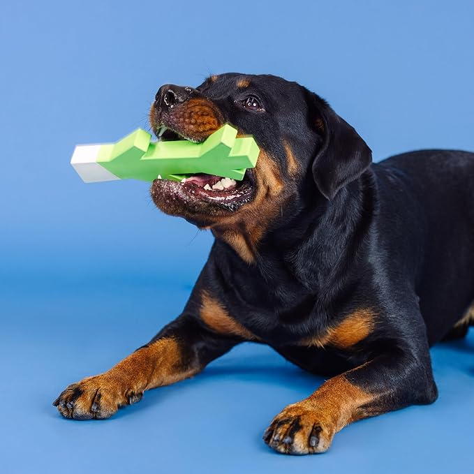 Fringe Studio Stick with ME Lime/White Rubber Dog Toy, Pet Shop Collection (518034)