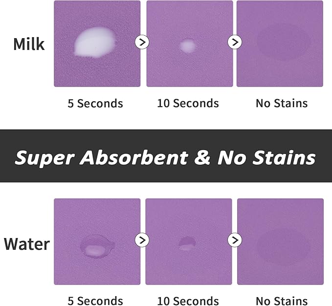 Dog Food Mat - Absorbent Cat Mat for Food and Water, No Stains Pet Feeding Bowl Mat, Easy to Clean Pet Placemats, Quick Dry Dog Water Dispenser Mat for Messy Drinkers | Purple 18"x 28"