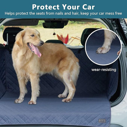 Petsfit SUV Cargo Liner for Dogs, Water-Resistant Scratchproof Dog Cover for Car with Side Flap, Durable Washable Dog Trunk Cover for SUV Against Dirt and Pet Hair, Large Size Universal Fit, Navy
