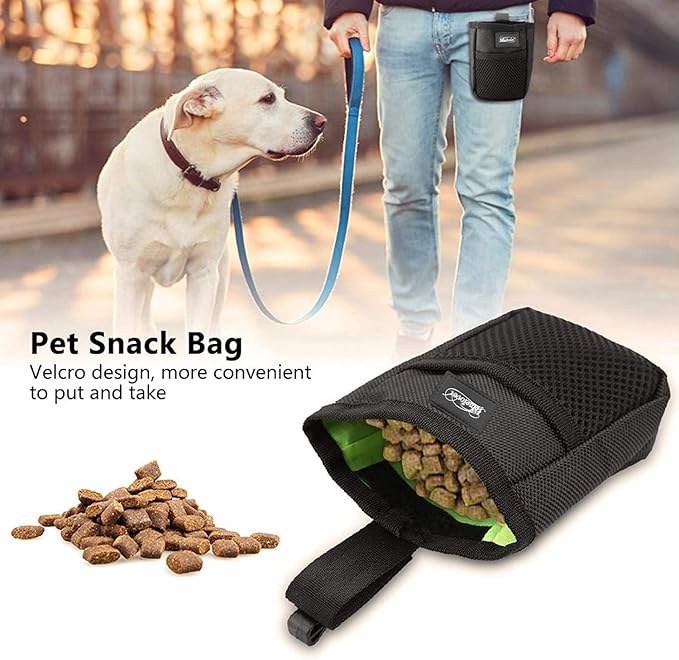 Mini Dog Treat Training Pouch Pet Kibble Treat Snack Bag Portable Puppy Bait Reward Pouch Pet Training Waist Bag Dog Treat Carrier Holder Food Storage Container Pocket for Walking Training Reward