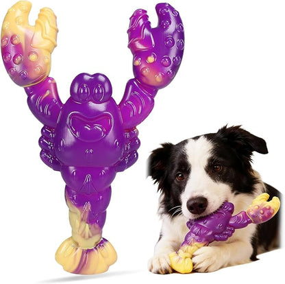 Indestructible Dog Toys for Aggressive Chewers, Tough Dog Toys for Large Dogs, Durable Dog Chew Toys to Keep Them Busy, Interactive Aggressive Chew Toys for Medium Dogs, Beef Flavor (B-Lobster)