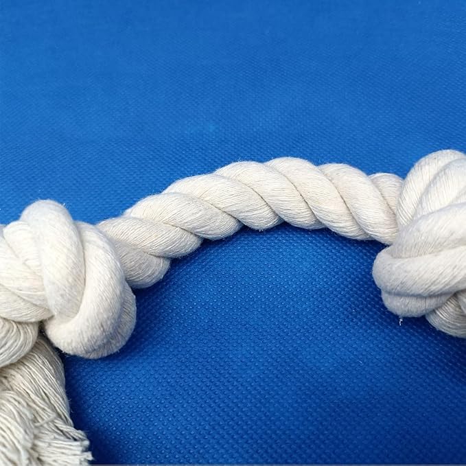 2-Pack Dog Rope Toys for Small & Medium Dogs – Durable 10" Cotton Chew Tug Toys with 2 Knots for Puppy Teething, Dental Cleaning, Boredom Relief, Indoor & Outdoor Play, White