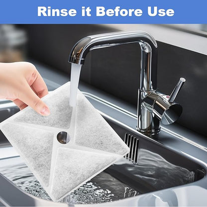 Kastty 14L/3.8Gal Large Dog Water Fountain Replacement Filters 6 Pack, Largest 9", Square Ultrafiltration, More Activated Carbon, Food Grade, 6 Fountain Filters + 6 Pump Filters + 1 Circle Filter