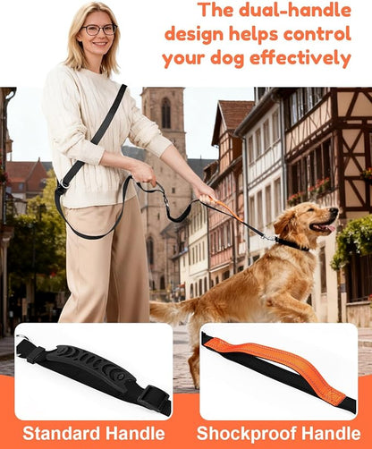 XiaZ Hands Free Dog Leash,Versatile Crossbody Dog Leash with Waist Support Strap,5.9-8 FT Waist Belt with Double Handles for Small Medium and Large Dogs Walking, Running and Jogging, Black