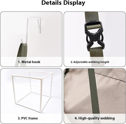 2 Tiered Hanging Cats Bed Door Mounted Space Saving Double Layer Cats Hammock for Multiple Cats with Breathable Polyeste