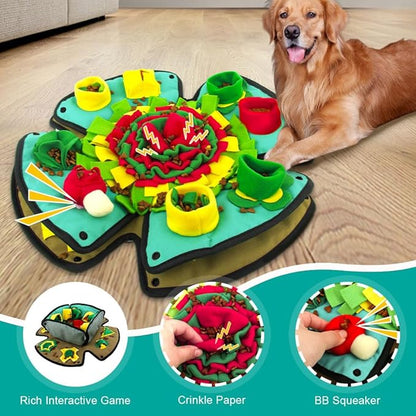AWOOF Snuffle Mat for Dogs,19" x 19" Interactive Dog Puzzle Toys Encourages Natural Foraging Skills,Durable Dog Feeding Mat for Boredom and Mental Stimulation for Large, Medium and Small Dogs