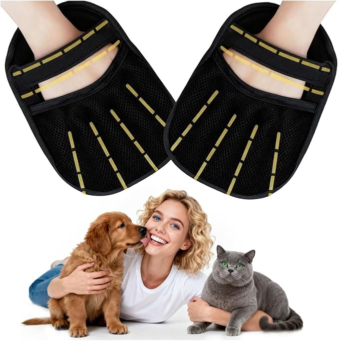 2 Pack Pet Hair Removal Glove Magic Brush - Pet Hair Remover for Cats & Dogs - Tool for Laundry, Couch, Carpet - Magic Brush Pet Hair Remover Tool