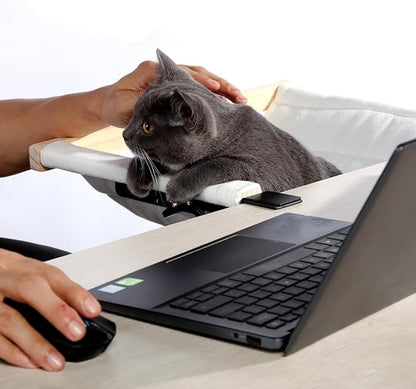 SHENGOCASE Foldable Desk Cat Hammock Perch Bed with Removable and Replaceable Pad,End Table Side Cat Bed Attachment Mount
