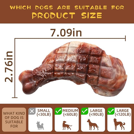 Durable Dog Chew Toy for Aggressive Chewers,Indestructible Dog Toy for Small/Medium/Large Dogs-Tough Nylon Chicken Leg Toy for Teeth Cleaning and Training