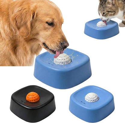 Slow Feeder Dog Bowls Lick Bowl with Rolling Ball for Liquid Treats - Interactive Dog Puzzle Toys for Boredom & Anxiety Relief, Spill-Proof Licking Mat Alternative for Large Medium Small Dogs (Blue)