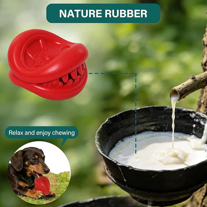 Treat Dispensing Dog Toys – Tough Natural Rubber Chew Toys for Aggressive Chewers, Large/Medium Dogs – Interactive Dog Treat Toy to Relieve Separation Anxiety, Boredom & Clean Teeth, Dishwasher Safe