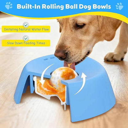 Yosoo Slow Feeder Dog Bowls, Dog Lick Bowl with Slip Resistant Material, Bright Colors, Dishwasher Safe, 6.10x6.10x2.36in, for Yogurt & Purees (Blue)