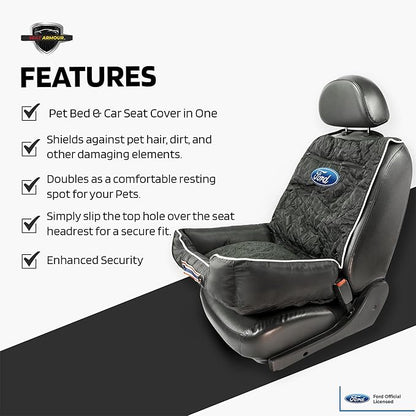 Seat Armour - PetBed2GO - Ford - Black - Cushion & Car Seat Cover - 26x20x6, 3.5 lbs
