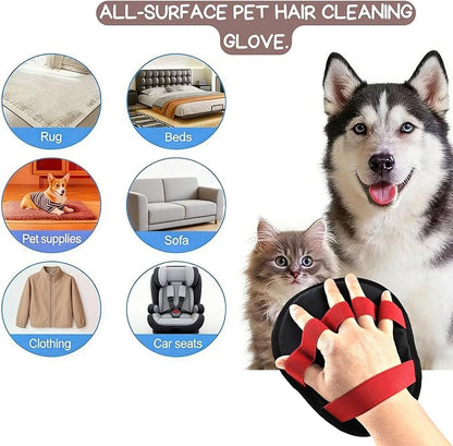Pet Hair Removal Glove 3-in-1 Set,Electrostatic Pet Hair Removal Glove For Cat Couch Carpet Furniture Grooming,Magic Brush Pet Hair Remover With One-Click Self-Cleaning, Flea Comb For Cats Dogs