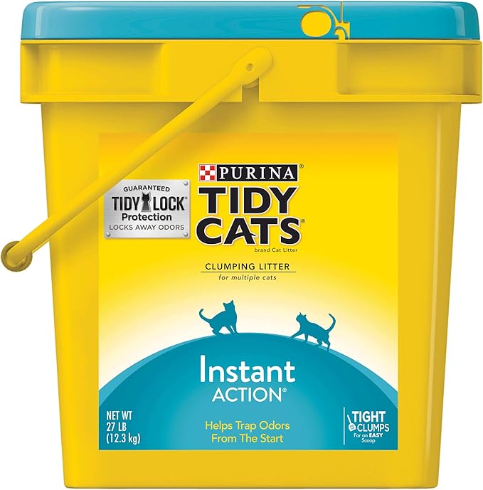 Purina Tidy Cats Clumping Cat Litter, Instant Action Multi Cat Litter - 27 lb. Pail
