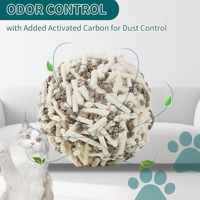 Plant-Based Cat Litter, Odor Control Quick Clumping Tofu Cat Litter, 24 lbs, Low Tracking Dust Control Lightweight Flushable Unscented Natural Kitty Litter