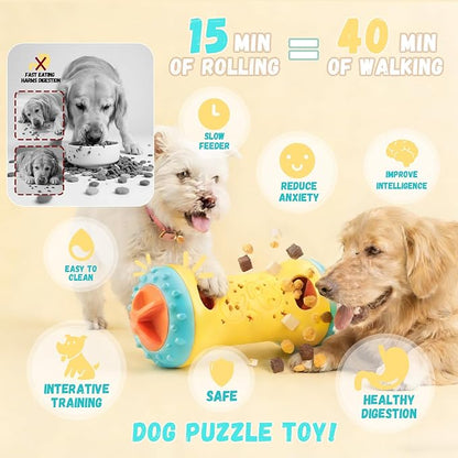 Dog Puzzle Toy, Interactive Dog Enrichment Toys for Adjustable Treat Dispensing Toys to Keep Them Busy, Dogs Enrichment for Brain Stimulation & Cognitive for Puppy & Smart Dogs Slow Feeder