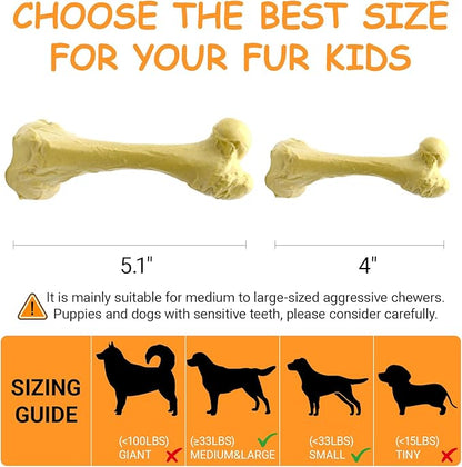 KIMOO Nylon Dog Chew Bone for Long Lasting, Durable Dog Chew Toys for Aggressive Chewers Dogs Treats Bones with Bacon Flavor for Small Dogs Up to 33 Ibs, 2 Pack