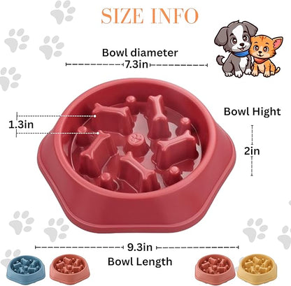 Slow Feeder Dog Food Bowl – Interactive Dog Food Dish for Breeds, Bowl Designed to Slow Eating, Promotes Healthy Digestion and Prevents Bloat, Ideal for Cats and Dogs