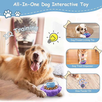 Interactive Dog Toy, Puzzle Toy with Adjustable Treat Dispensing & DIY Frozen Treats, Dog Enrichment Toys to Keep Them Busy and Mental Stimulation