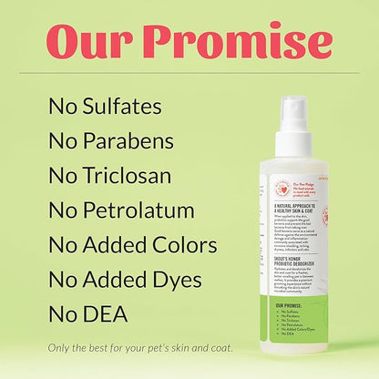 SKOUT'S HONOR Probiotic Pet Deodorizer Spray- Hydrating Daily-Use with Avocado Oil & Omega-3s, Microbiome Friendly Certiified, Paraben & Sulfate-Free, 97% Natural, 8oz, Sunkissed Coconut, 2-Pack