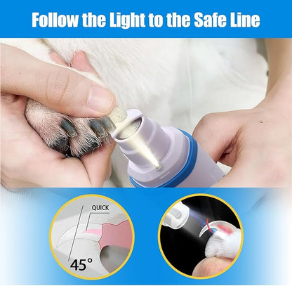2026 Upgraded Dog Nail Grinder Quiet with LED Light & Low Noise - 3-Speed, 3-Port Professional Dog Nail Trimmer Dogs & Cats, Cordless & Rechargeable