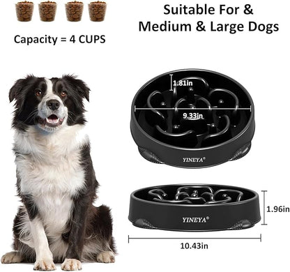 4 Cups Slow Feeder Dog Bowls Large Breed, Anti-Choking Pet Supplies, Maze Dog Food Bowl, Puzzle Feeder That Slow Down Eating