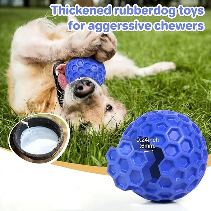 Tough Squeaky Dog Balls Puppy Toys, Interactive Dog Toys for Small Dogs, Puppy Chew Toys for Teething and Relax, Dog Chew Toy Small Balls Dog Toys for Small Breed, Outdoor Dog Toys for Dogs