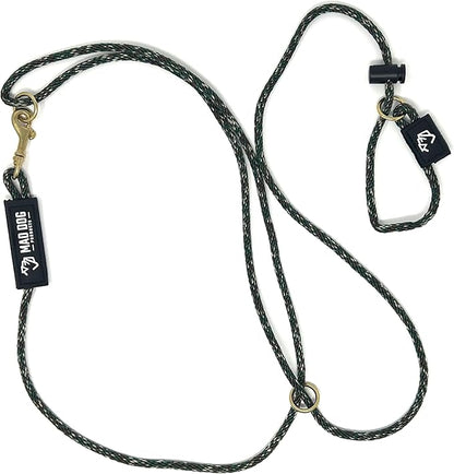 Mad Dog Products Hands Free Slip Dog Leash ¼” x 10’ Camouflage Signature Rope – Made in USA