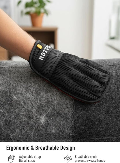 Trazon Pet Hair Removal Gloves 2 Pack – Electrostatic Pet Hair Removal Mitt for Cats & Dogs – Magic Brush Pet Hair Remover & Reusable Lint Brush Alternative for Couch, Furniture, Clothes & Car Seats