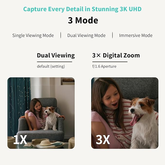 5MP Indoor Security Camera, 2.4G/5G Dual-Band WiFi Home Camera with 360° View, Smart Motion Tracking, Two-Way Audio, Night Vision, Plug-in Monitor for Baby Pet Elder Works with Alexa, Black