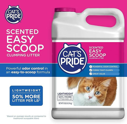 Cat's Pride Lightweight Clumping Litter: Flushable Easy Scoop - Powerful Odor Control - Scented, 10 Pounds