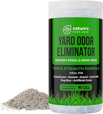 Nature's Pure Edge Yard Odor Eliminator. Perfect for Artificial Grass, Patio, Kennel, and Lawn. Instantly Removes Stool and Urine Odor. Long Lasting. Kid and Pet Safe.