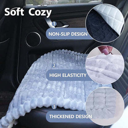 Waterproof Backseat Pet Bed Mat,Soft Plush Pet Seat Cover, Thickened Backseat Dog Bed Mat, Washable & Non-Slip Travel Pet Mat for Small Medium Dogs, Fits Car, Truck & SUV