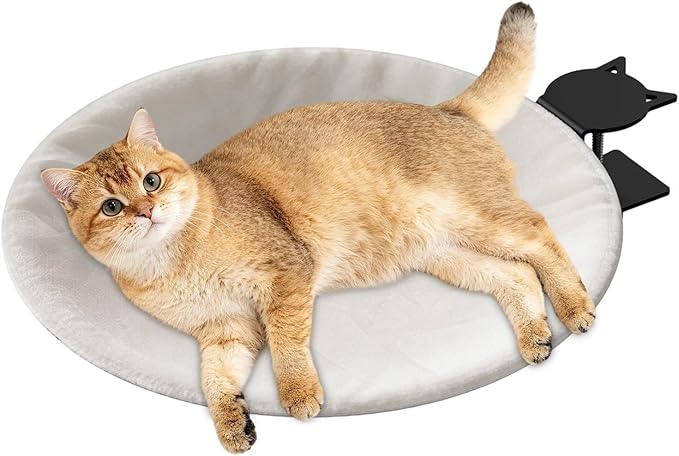 Elevated Hammock Bed, Clip On Cat Desk Cushion, 24x16 Inches Pet Cushion with Removable Cover Feature, Soft Fabric Hanging, Cat Bed with Space Saving Design, Interactive Indoor Rest for Cats
