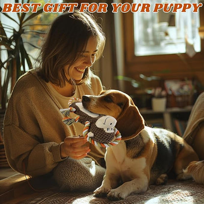 Squeaky Durable Dog Toys,Dog Monkey Toy, Large Breed Dog chew Toys, Interactive Toys, Stuffed Plush Puppy Toy with Crinkle Paper for Small, Middle,Big Dogs, Monkey Dog Toy,Orangutan Shape