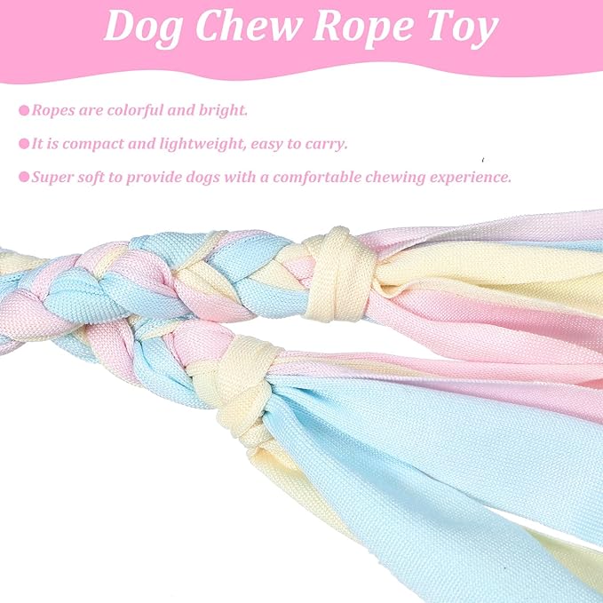 4 PCS Flirt Pole Replacement Toys, Natural Rope Squishy Face Flirt Pole for Dogs for Interactive Play and Chewing as a Fun Dog Chase Toy