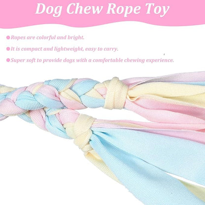 4 PCS Flirt Pole Replacement Toys, Natural Rope Squishy Face Flirt Pole for Dogs for Interactive Play and Chewing as a Fun Dog Chase Toy