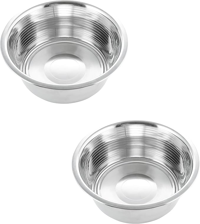 HB 2.5 Cups Stainless Steel Dog and Cat Bowls (2 Pack) Replacement Bowl - 6.2" Diameter, 2.2" Height for Raised Feeders