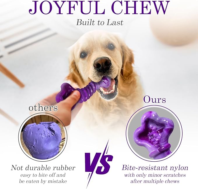2-Pack Dog Chew Toys for Aggressive Chewers: Indestructible Dog Toys for Large Breed, Tough Dog Chew Bones to Keep Them Busy, A for Large Dogs