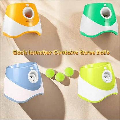 Dog Launcher Automatic Toy Tennis Throwing Pinball Machine Fun Interactive Throw Rechargable Catapult USB Charging(Dark Green)